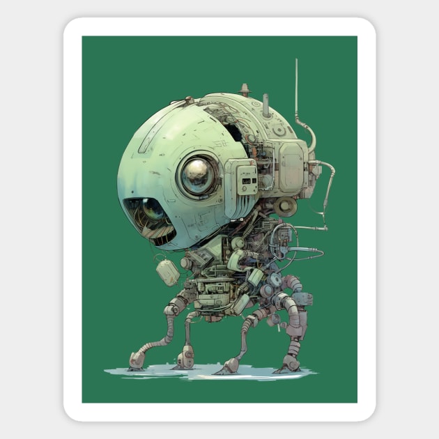 Cyberpunk Robot Pet Sticker by DavidLoblaw